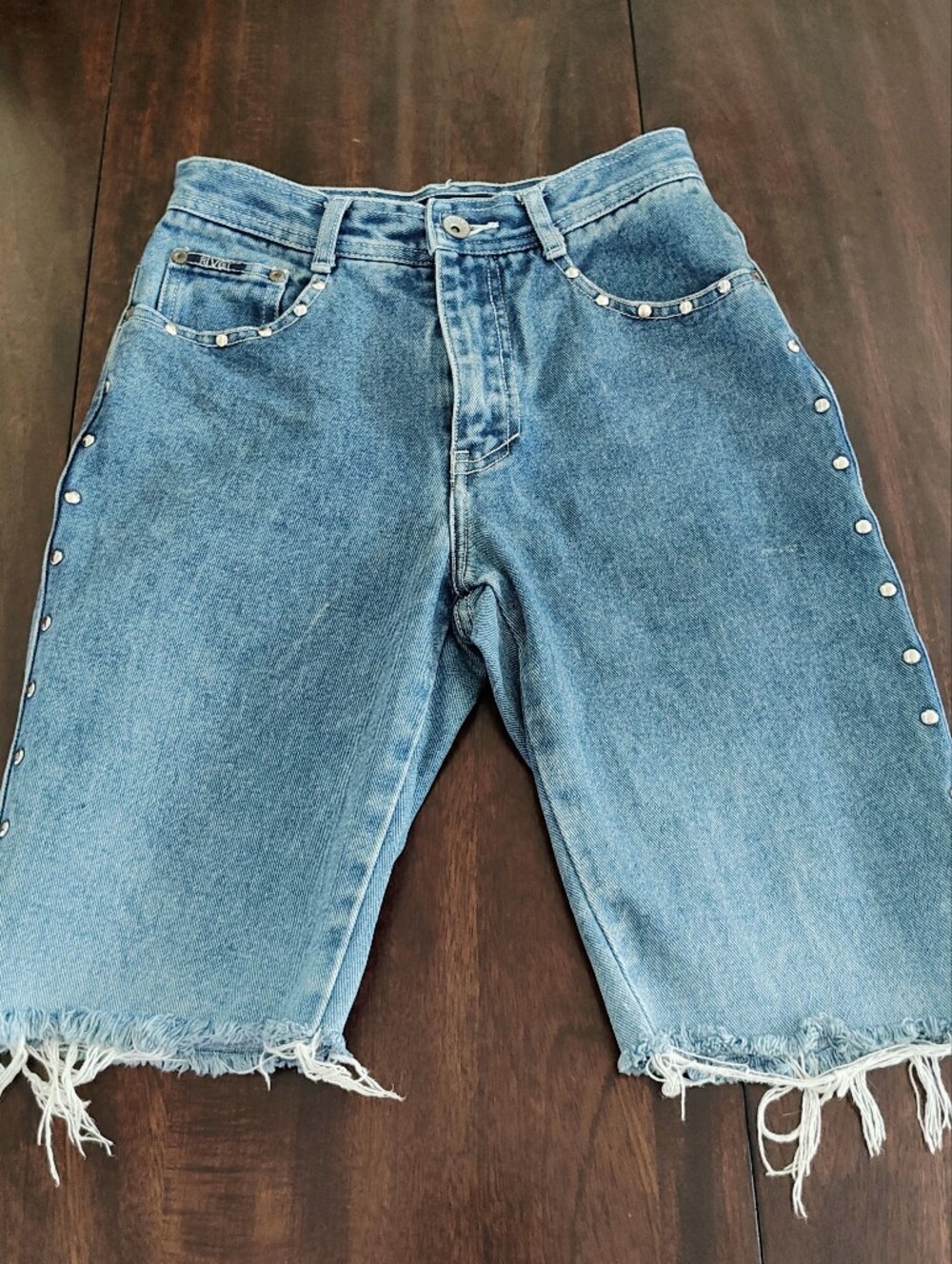 Revolt Jeans Light Blue Studded Cropped Ankle Jeans